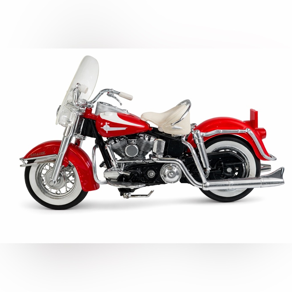 Harley-Davidson 1958 FLH Duo Glide Die-Cast Motorcycle Model Red White